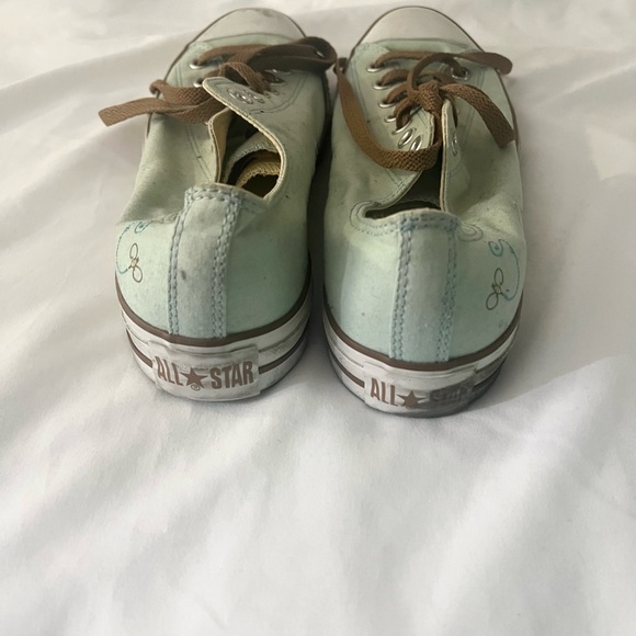 Converse Chuck Taylor Low Women’s Mint Green Bee Embroidered Double tongue - Picture 2 of 8